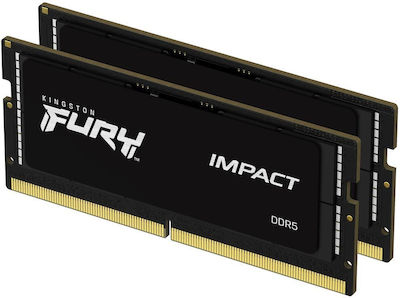 Kingston Fury Impact 32GB DDR5 RAM mit 2 Modulen (2x16GB) und Geschwindigkeit 5600 für Laptop