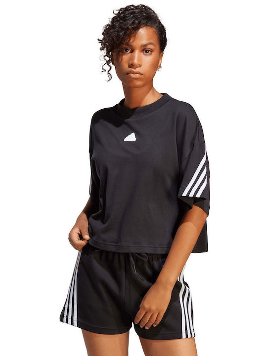 Adidas Future Icons Γυναικείο Αθλητικό Crop T-shirt Μαύρο