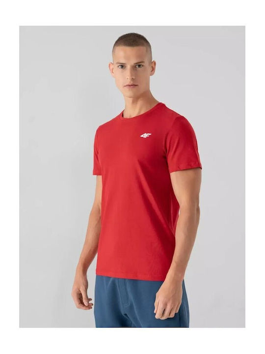 4F Herren T-Shirt Kurzarm Rot