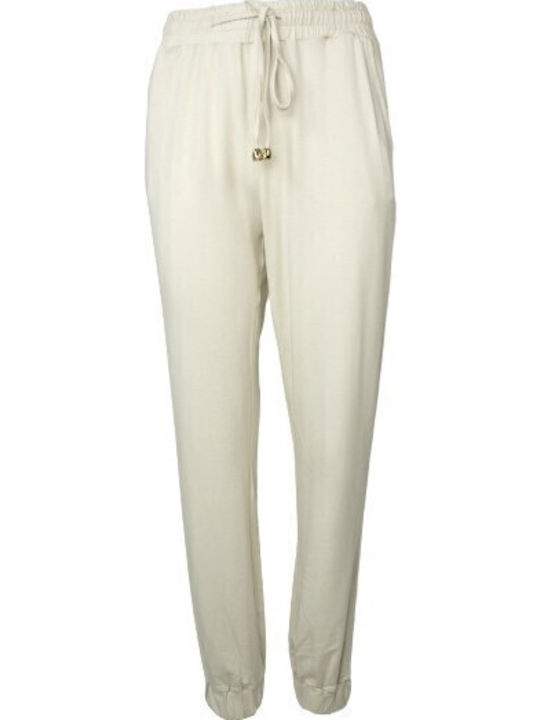 Desiree High Waist Sweatpants Jogger Ecru