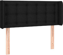 vidaXL LED Bed Headboard Fabric Black 103x88 cm