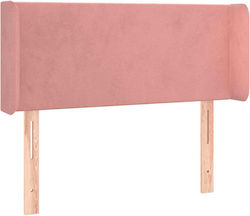 vidaXL LED Bed Headboard Fabric Pink 103x88cm