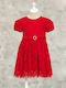 Children's Dress Short Sleeve Lace Red