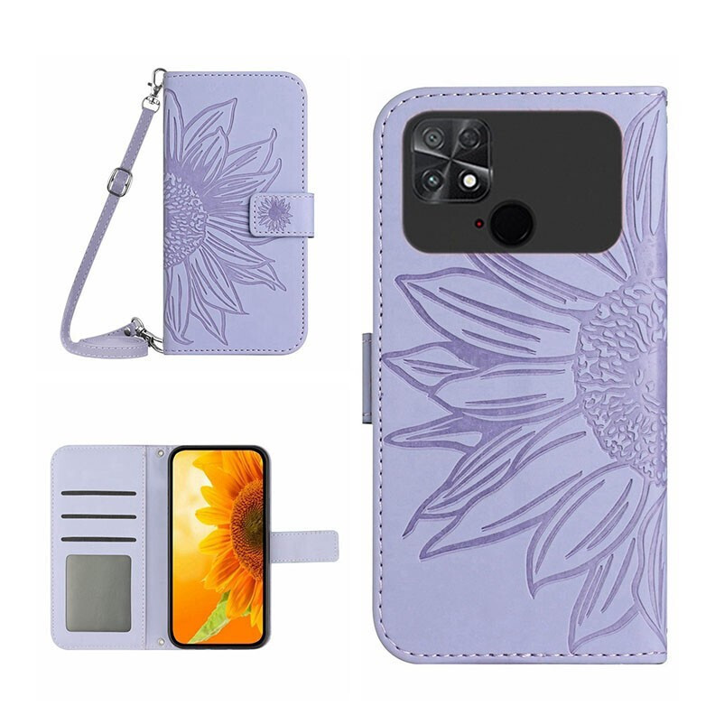 Sun Flower Θήκη Πορτοφόλι με Λουράκι Purple Xiaomi Poco C40 Skroutzgr 2019