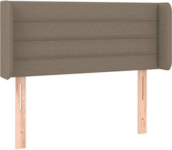 vidaXL LED Bed Headboard Fabric Taupe 103x88 cm