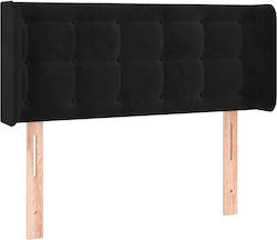 vidaXL LED Bed Headboard Fabric Black 103x88cm