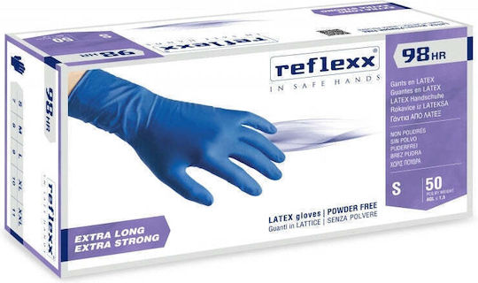 Reflexx 98HR Handschuhe Latex Puderfrei in Blau Farbe 100Stück