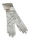 ECRU SATIN WEDDING GLOVES WITH CUT ON THE FINISH GUANTO ARTIGIANALE 38 CM