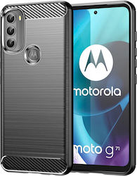 Techsuit Carbon Back Cover Σιλικόνης Μαύρο (Moto G71 5G)