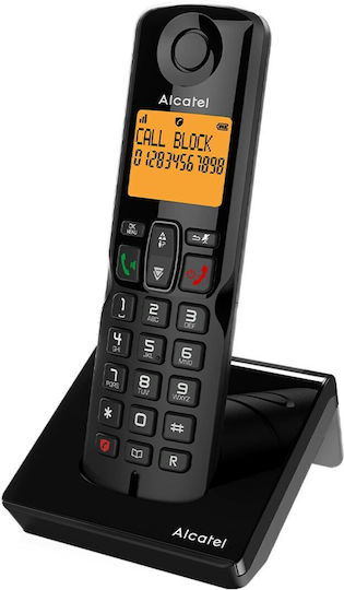 Alcatel S280 Ασύρματο Τηλέφωνο με Ελληνικό Μενού Μαύρο