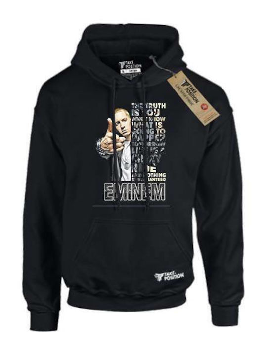 Takeposition Φούτερ με Κουκούλα Eminem The Truth σε Μαύρο χρώμα