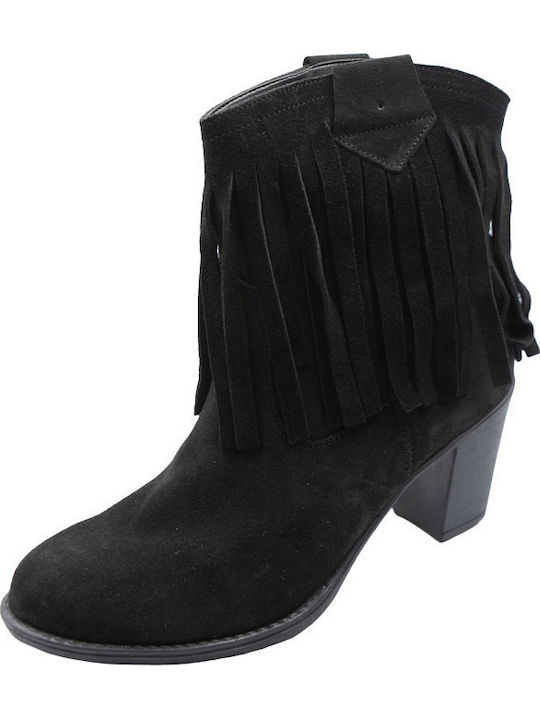 Moods Shoes Δερμάτινα Γυναικεία Μποτάκια Cowboy...