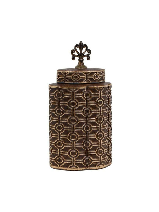 Fylliana Vază Decorativă Ceramică Brown - Gold 17x11x35cm 1buc