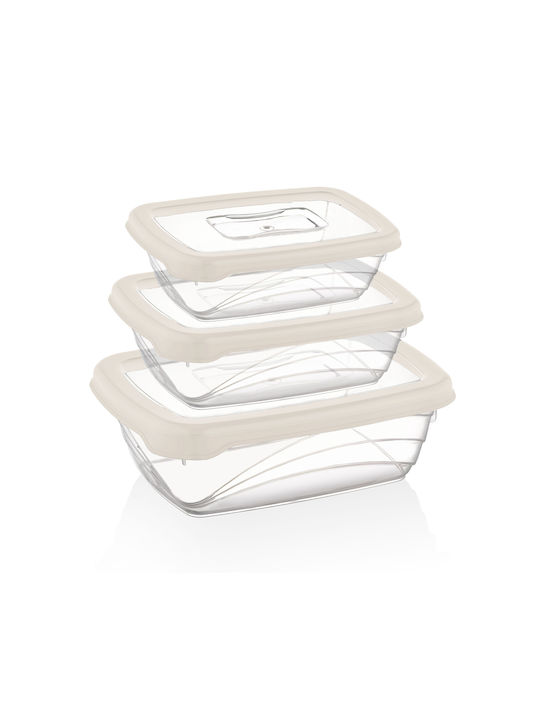 Herzberg Bio Saver Lunchbox Kunststoff Beige 3Stück