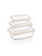 Herzberg Bio Saver Lunchbox Kunststoff Beige 3Stück