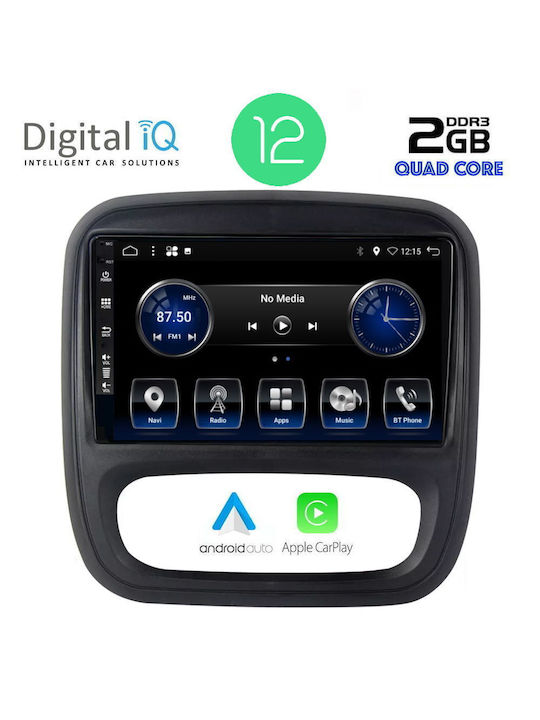 Digital IQ Auto-Audiosystem für Opel Vivaro Fiat Talento Renault Verkehr Nissan NV300 Trafic / Talendo / NV 300 2014+ (Bluetooth/USB/AUX/WiFi/GPS/Apple-Carplay/Android-Auto/Notenblätter) mit Touchscreen 9"