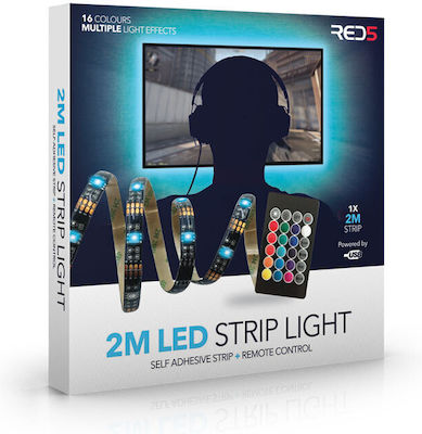 Ταινία LED Τροφοδοσίας USB (5V) RGB Μήκους 2m με Τηλεχειριστήριο
