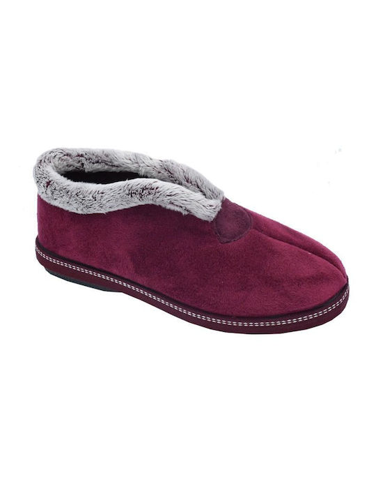 Comfy Anatomic Closed-Back Women's Slippers In Burgundy Colour