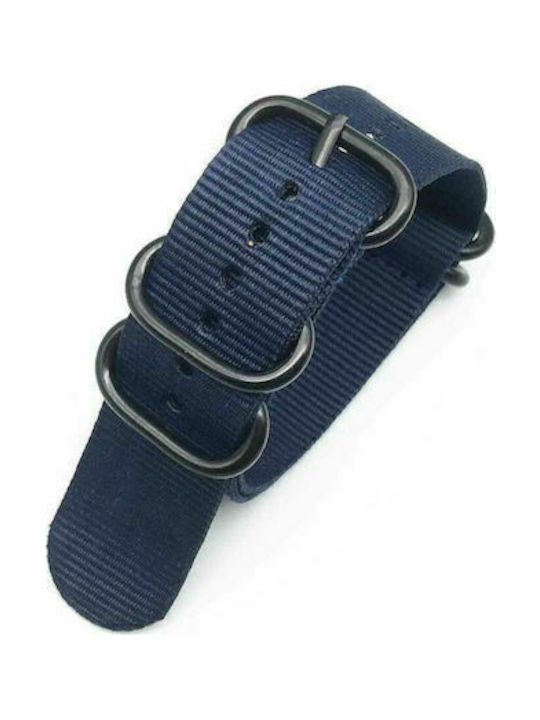 Zulu Fabric curea Benzile Nato Albastru marin 24mm