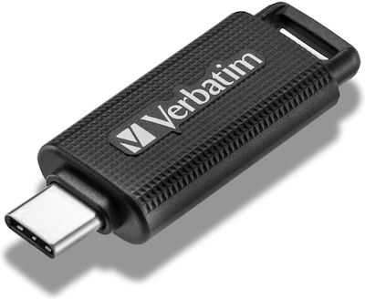 Verbatim Retractable 128GB USB 3.2 Stick με σύνδεση USB-C Μαύρο