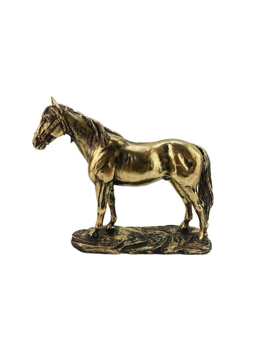 Fylliana Διακοσμητικό Άλογο Πολυρητίνης σε Χρυσό 25x7x21cm