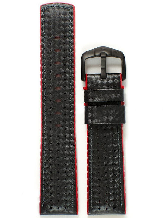 Hirsch Gummi-Armband Schwarz 22mm