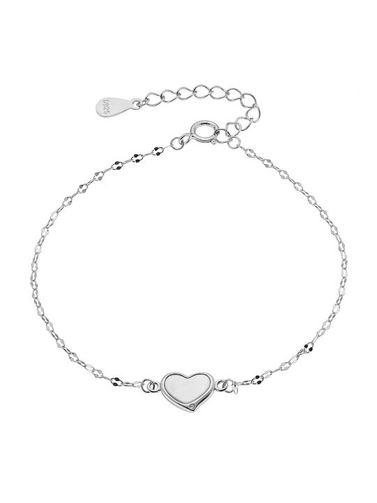 Oxzen Bracelet Chain with design Heart made of Silver