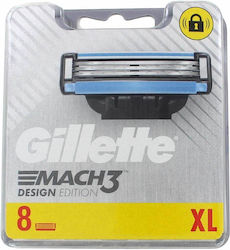 Gillette Mach 3 Design Edition Ανταλλακτικές Κεφαλές με 3 Λεπίδες & Λιπαντική Ταινία 8τμχ