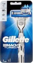 Gillette Mach 3 Turbo Razor with 3 Blade Replacement Head & Lubricating Tape
