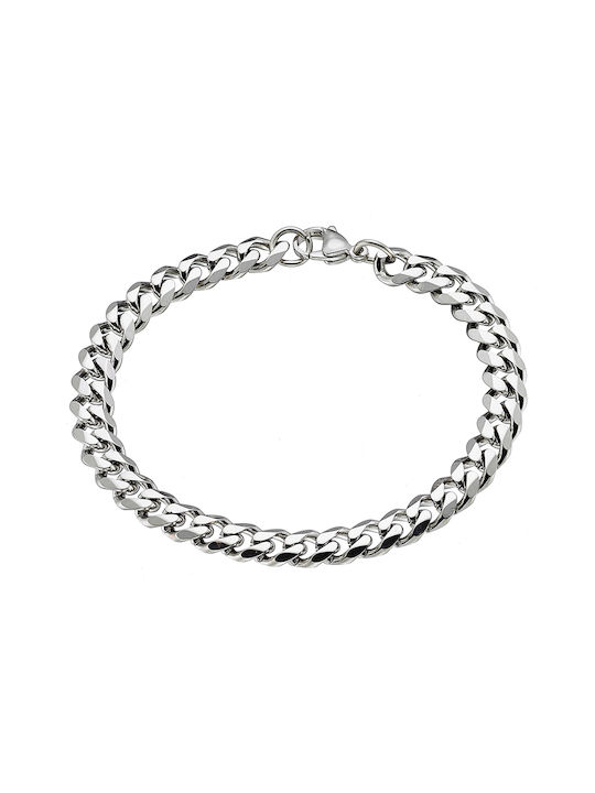 Oxzen Unisex Stainless Steel Hand Wide Chain White 23cm