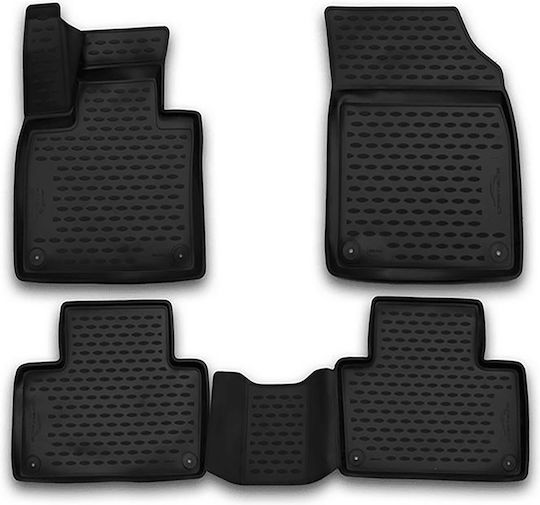 Novline Set of Front and Rear Mats 4pcs Tray Type for Kia Soul 2019+ Black