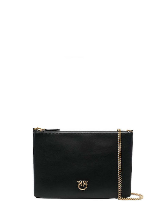 Leder Damentasche Schultertasche Schwarz