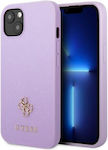 Guess Saffiano 4G Small Metal Logo Silicone Back Cover Purple (iPhone 13)