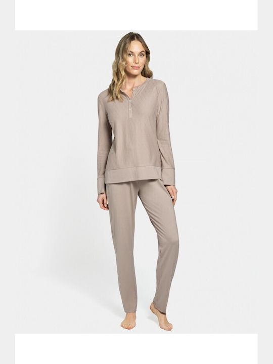 IMPETUS Pyjama Etoile, Damen, Beige