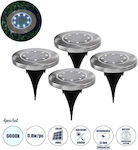 GloboStar Set Spiked Solar Lights 0.8W 80lm Cold White 6000K with Photocell IP65 4pcs