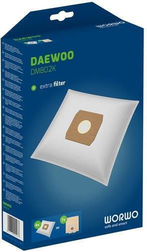 Worwo DMB02K Staubsaugerbeutel 4Stück Kompatibel mit Staubsauger Daewoo