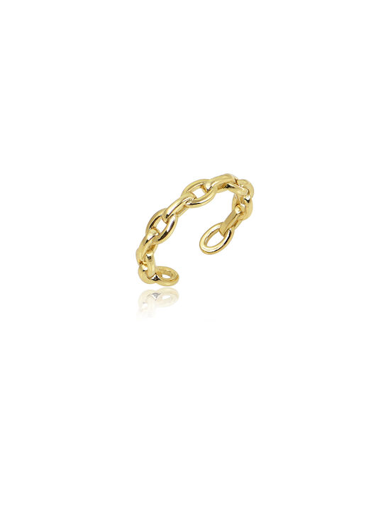 Gold plated silver chain ring 925