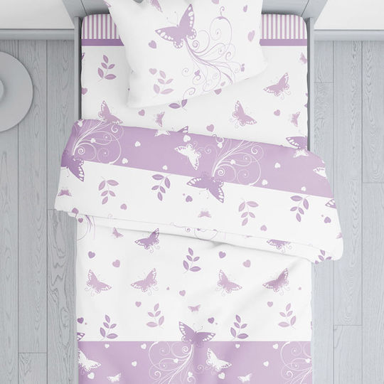 Viopros Kids Duvet Set Single with Pillowcase Valeria Lilac 160x240cm