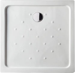 Tema Simple Slim Quadratisch Porzellan Dusche x90cm Weiß