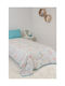 Naf Naf Set Pătură Pentru Copii Single Cu Față De Pernă Hello Albastru Deschis 160x240cm