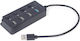 Gembird Hub 4 Θυρών USB 2.0 με σύνδεση USB-A