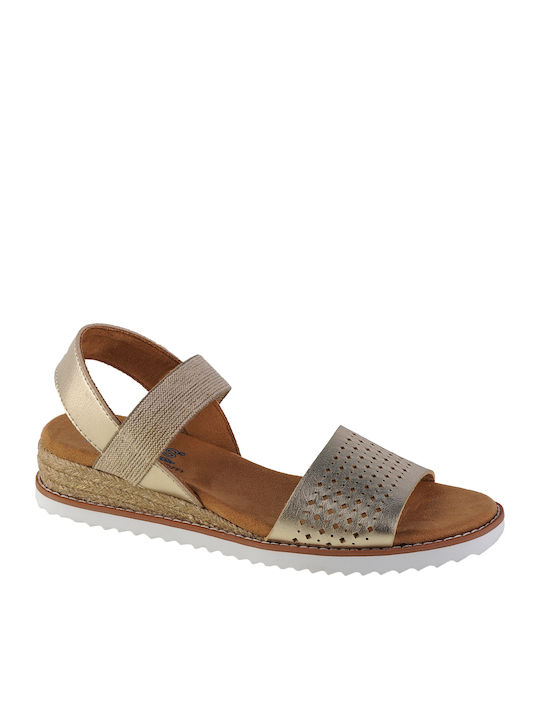 Desert Kiss Women's Ankle Strap Platforms Gold