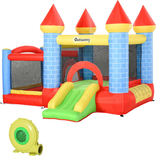Outsunny Φουσκωτό Giant Castle Κάστρο με Τσουλήθρα για 3-8 Ετών