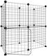vidaXL Nagetierkäfig Haustierkäfig mit 12 Paneelen + schwarze Tür 70x35x70cm