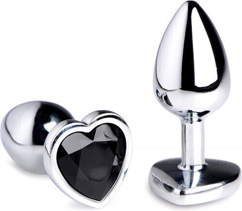 Naughty Toys Anal Plug Heart Medium Black 8cm