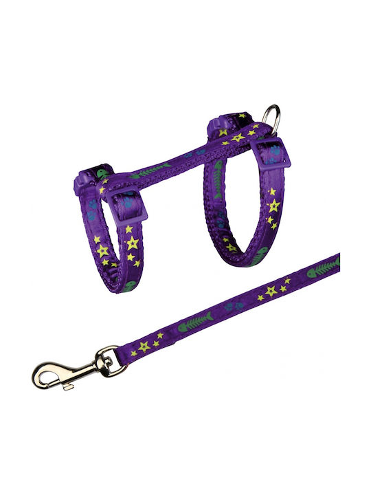 Trixie Ham pentru pisici cu Lesă pentru pisici Violet 10mm x 22 - 36cm