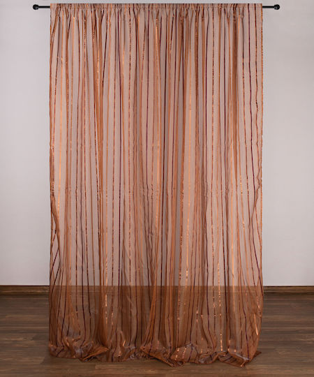 Silk Fashion Vorhänge mit Bleistiftfalten Nx6104 Braune 280x300cm