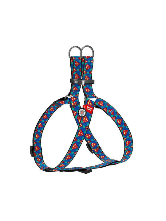 WauDog Σαμαράκι Σκύλου Superman Logo Μπλε Medium 20mm x 50-80cm 31-158
