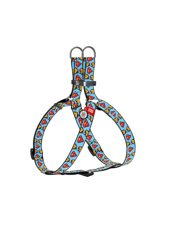 WauDog Σαμαράκι Σκύλου Superman Μπλε Medium 20mm x 50-80cm 31-161