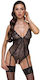 Cottelli Collection Sexy Bodysuit Bodysuit ohne Schrittlänge Black